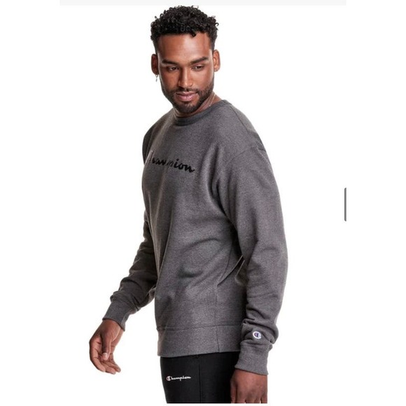 "Champion Graphic Powerblend Fleece Crew Neck Sweater - Small - Mens 157" - Picture 2 of 4